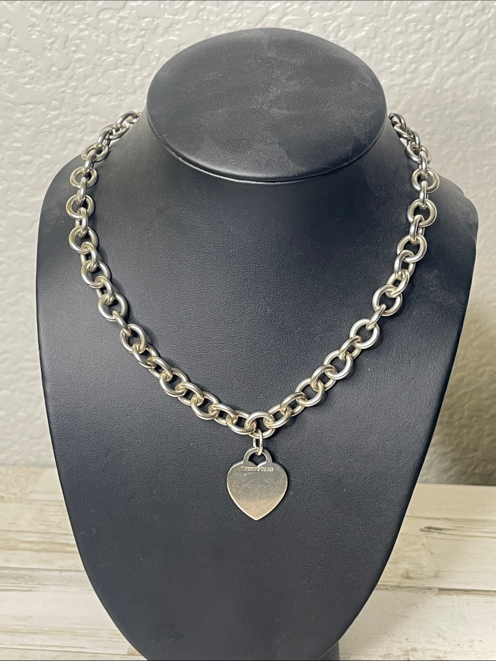 Tiffany & Co. Heart Tag Toggle Necklace 16” Sterling Silver 925